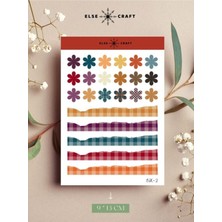 Else Craft Ekose Sticker - Ek-2 - Ajanda Planlayıcı Bullet Journal Için Uygundur