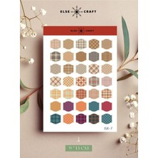 Else Craft Ekose Sticker - Ek-7 - Ajanda Planlayıcı Bullet Journal Için Uygundur