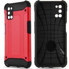 kilifone - Oppo A92 - Kılıf Çift Katman Zırh Tank Crash Military Kapak - Kırmızı - T14462