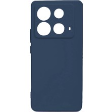 noktaks - İnfinix Note 40 4G - Kılıf Mat Soft Esnek Biye Silikon - Lacivert - T32389