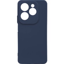 noktaks - İnfinix Hot 40 Pro - Kılıf Mat Soft Esnek Biye Silikon - Lacivert - T31713