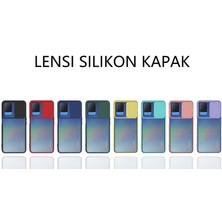 noktaks - Oppo A54 4G - Kılıf Slayt Sürgülü Arkası Buzlu Lensi Kapak - Lacivert