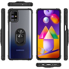 Kilifone - Galaxy M31S - Kılıf Yüzüklü Arkası Şeffaf Koruyucu Mola Kapak