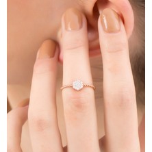 925 Ayar Gümüş Ayarlanabilir 6 Gen Yüzük Rose (Özel Kutulu)