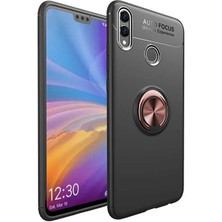 Kilifone - Huawei Honor 8c - Kılıf Yüzüklü Auto Focus Ravel Karbon Silikon Kapak