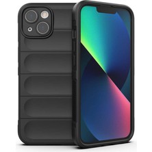 ekılıf - Apple iPhone 13 - Kılıf Esnek TPU Oyuklu Arka Yüzey Tasarımlı Etnik Silikon Kapak - Siyah - T32582
