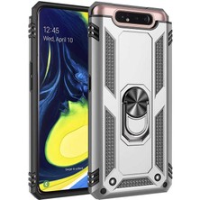 Kilifone - Samsung Galaxy A80 - Kılıf Yüzüklü Zırh Tank Vega Kapak - Mavi