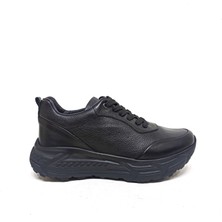 Marcomen Siyah Deri Erkek Sneaker Ayakkabı
