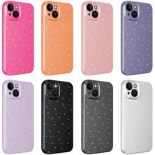 noktaks - Apple iPhone 13 - Kılıf Kamera Korumalı Simli Lüks Koton Kapak - Pembe