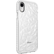 noktaks - Apple iPhone XR 6.1 - Kılıf Koruyucu Prizmatik Görünümlü Buzz Kapak - Beyaz - T18563