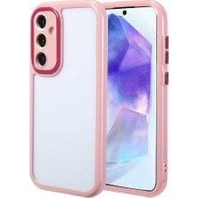ekılıf - Samsung Galaxy A55 - Kılıf Kamera Korumalı Renkli Kenar ve Çerçeve Tasarımlı Vitamin Kapak - Mürdüm - T32437