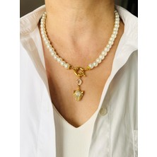 Devi Fashion Kaplan Uçlu Inci Kolye
