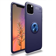 noktaks - Apple iPhone 11 Pro Max - Kılıf Yüzüklü Karbon Ravel Silikon Kapak - Siyah