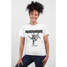 ROCKANDROLL Iron Maiden Beyaz Kadın Tişört