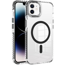 ekılıf - Apple iPhone 12 - Kılıf Magsafe Şarj Özellikli Airbagli Takılabilir Askı Aparatlı Nana Kapak - Siyah - T32236