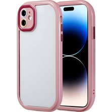 kilifone - Apple iPhone 11 - Kılıf Kamera Korumalı Renkli Kenar ve Çerçeve Tasarımlı Vitamin Kapak - Mürdüm - T32452