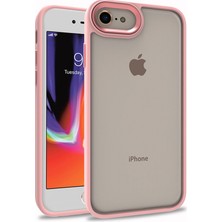 Kilifone - iPhone 8 Kılıf Arkası Şeffaf Kamera Çevresi Parlak Zıt Renkli Flora Kapak Siyah