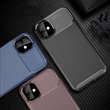 noktaks - Apple iPhone 11 - Kılıf Auto Focus Karbon Negro Silikon Kapak - Lacivert