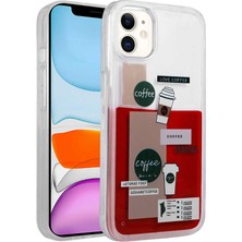 noktaks - Apple iPhone 11 - Kılıf Desenli Sıvılı Drink Silikon Kapak - NO1