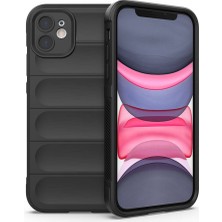 noktaks - Apple iPhone 11 - Kılıf Esnek TPU Oyuklu Arka Yüzey Tasarımlı Etnik Silikon Kapak - Siyah - T32581