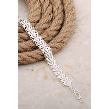 Sümer Telkari Midyat Telkari Sanatı Işlemeli Elişi Kalpli Gümüş Bileklik 4668