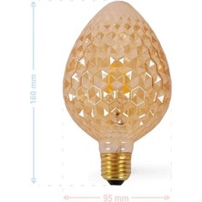 YTE Vintage LED  Filament Rustik  E27 220V 2200K Kozalak Ampul 4W G95