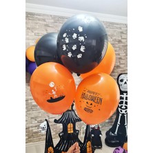 Pekshop Cadılar Bayramı Halloween Baskılı Balonlar 10LU Paket 12" Boyutunda Karışık Renkler