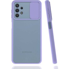 ZORE Samsung Galaxy A32 4g - Kılıf Slayt Sürgülü Arkası Buzlu Lensi Kapak - Lila