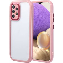 ekılıf - Samsung Galaxy A32 4G - Kılıf Kamera Korumalı Renkli Kenar ve Çerçeve Tasarımlı Vitamin Kapak - Mürdüm - T32433