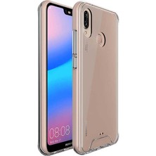 Kilifolsun Huawei P20 Lite Kılıf Şeffaf Sert Koruyucu Gard Silikon