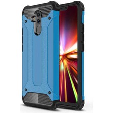 Kilifolsun Huawei Mate 20 Lite Kılıf Çift Katman Zırh Tank Crash Military Kapak Mavi