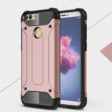 Kilifolsun Huawei P Smart Kılıf Çift Katman Zırh Tank Crash Military Kapak Rose Gold