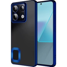 noktaks - Xiaomi Redmi Note 13 Pro 5G - Kılıf Kamera Korumalı Logo Gösteren Omega Kapak - Lacivert - T30467
