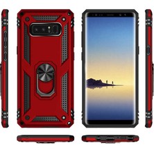 Kilifolsun Samsung Galaxy Note 8 Kılıf Yüzüklü Zırh Tank Vega Kapak Gri