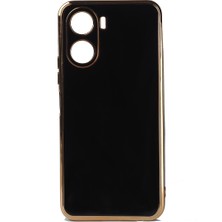 ekılıf - Vivo Y16 - Kılıf Parlak Renkli Bark Silikon Kapak - Siyah - T26199