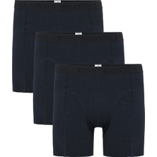 Erkek Lacivert 3’lü Klasik Bambu Boxer - 25101
