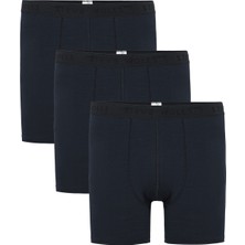 Steve Wolls Erkek Lacivert 3’lü Uzun Paça Bambu Boxer - 25201