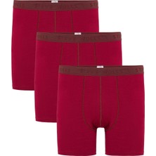 Steve Wolls Erkek Bordo 3’lü Uzun Paça Bambu Boxer - 25201