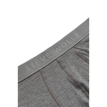 Steve Wolls Erkek Gri Tekli Uzun Paça Bambu Boxer - 25200