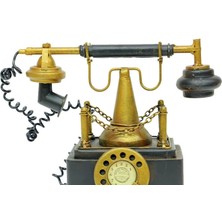 Lisinya Vintage Tasarım Dekoratif Metal Telefon Kumbaralı