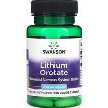 Swanson, Lithium Orotate (Lityum Orotat), 5 Mg, 60 Veggie Capsules