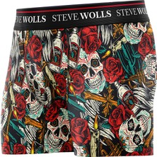 Steve Wolls Erkek Gül Desenli Tekli Dijital Baskı Boxer - 1014