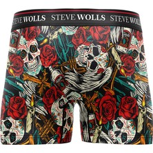 Steve Wolls Erkek Gül Desenli Tekli Dijital Baskı Boxer - 1014