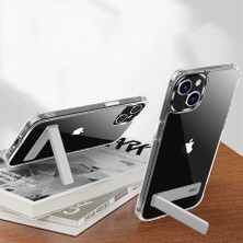 Ekılıf Apple iPhone 13 Kılıf Standlı Şeffaf Silikon L-Stand Kapak