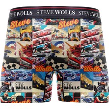 Steve Wolls Erkek F1 Desenli Tekli Dijital Baskı Boxer - 1043