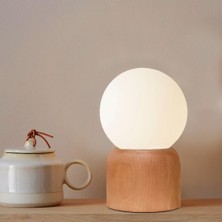 Art&Gift Mystic Masif Ahşap Ayak Taban Gerçek Cam Küre Abajur