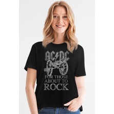 Rock&Roll Top Rock Acdc Siyah Kadın Tişört