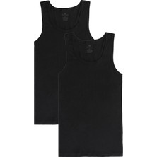 Erkek Siyah 2’li Askılı Bambu Atlet - 33401