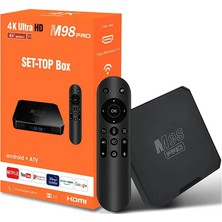 Bilişim Burada M98 Pro Android 10.0 Akıllı Sesli Kumandalı 2gb Ram 16GB 4K 3D Wıfı Android 10 Andriod Tv Box Iptv Cihaz / Iptv Box/ Inat Box