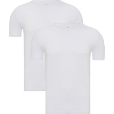 Erkek Beyaz 2’li Yuvarlak Yaka Bambu T-Shirt - 33501